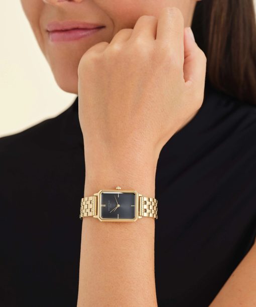 Alternative view of Rosefield Octagon Black Gold 23x29mm