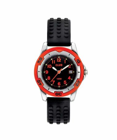 Club p pal sort a orange bezel m/sort silikon rem