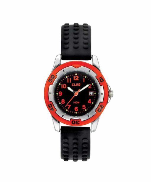 Club p pal sort a orange bezel m/sort silikon rem