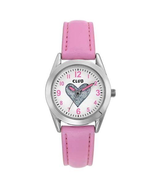 Club p hvit a hjerte m/rosa pu rem ø27