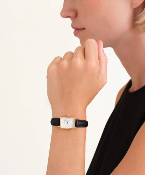 Alternative view of Rosefield Octagon XS Black Leather 19.5x24mm