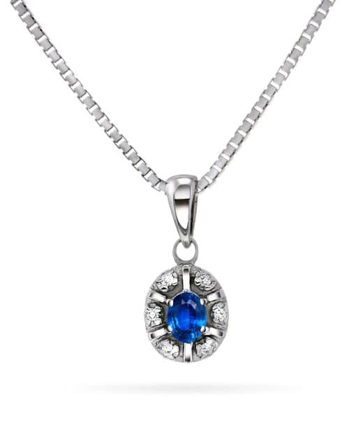 Diana Diamantanheng med safir og diamanter 0,03ct TW/SI