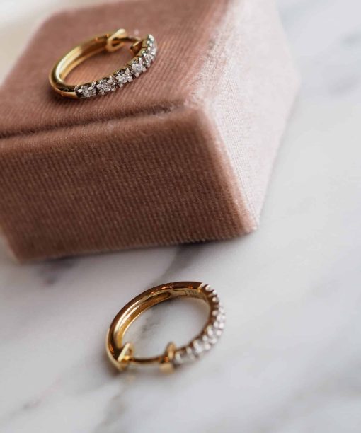 Diamantcreoler Gull 0,12ct TW.SI