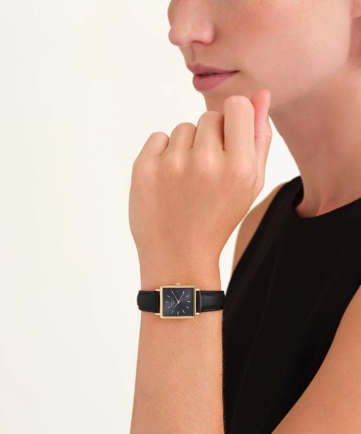 Alternative view of Rosefield Boxy XS Black Leather 22x24mm