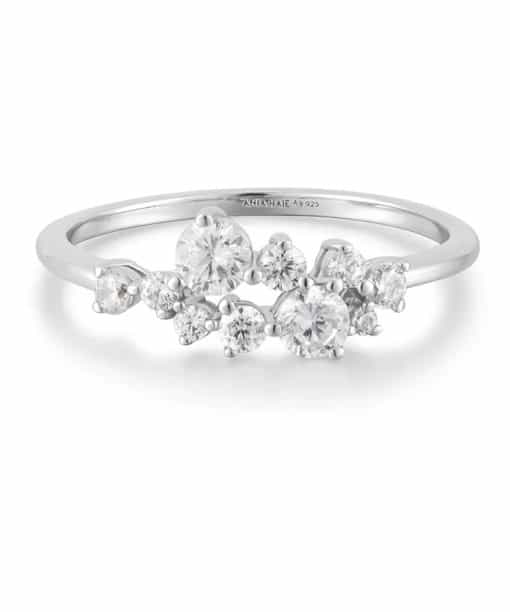 Ania Haie Silver Flower Cluster Pave Ring
