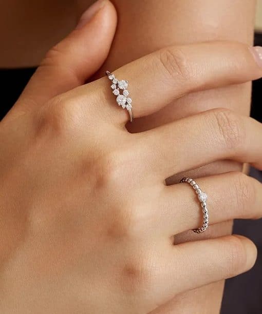 Alternative view of Ania Haie Silver Flower Cluster Pave Ring