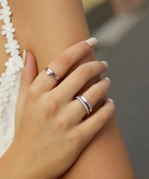 Alternative view of Ania Haie Silver Classic Slim Stacking Ring