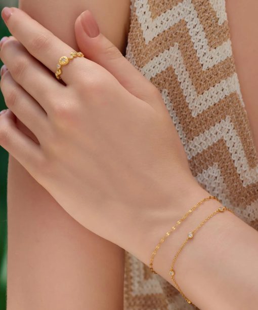 Alternative view of Ania Haie Gold Starburst Zig-Zag Beaded Ring