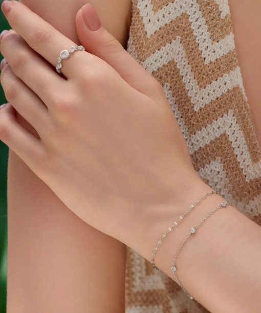 Alternative view of Ania Haie Silver Starburst Zig-Zag Beaded Ring