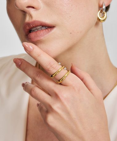 Alternative view of Ania Haie Gold Spiral Bezel-End Adjustable Ring