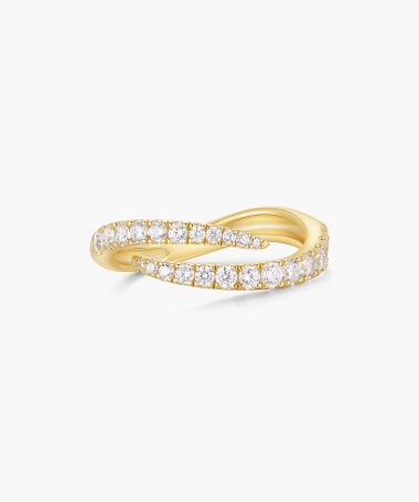 Ania Haie Gold Spiral Pavé Adjustable Ring