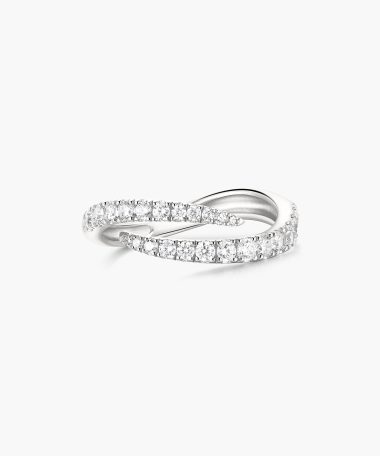 Ania Haie Silver Spiral Pavé Adjustable Ring