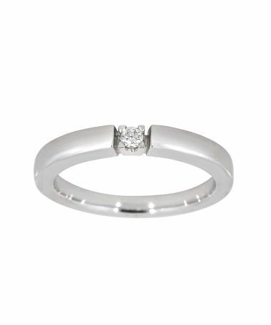 Alliansering i hvitt gull, 0.05ct. TW.SI, 1 sten