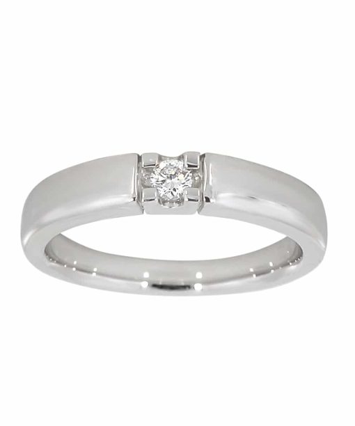 Alliansering i hvitt gull 0.10ct TW.SI, 1 sten