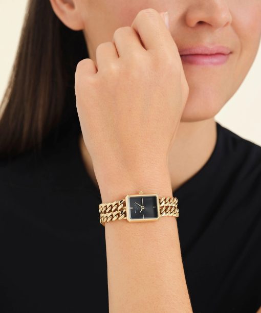 Alternative view of Rosefield Studio Double Chain Black Gold 19.5x24mm