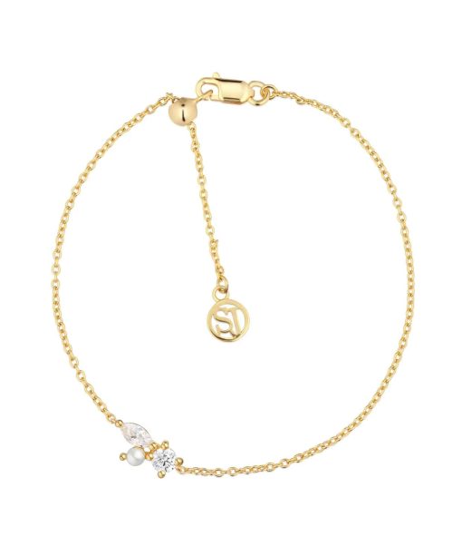 Sif Jakobs Bracelet Adria Tre - 18k Gold Plated, With White Zirconia