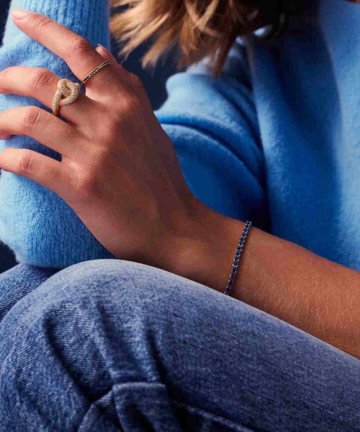 Alternative view of Sif Jakobs Bracelet Ellera Grande - 18k Gold Plated, With Blue Zirconia