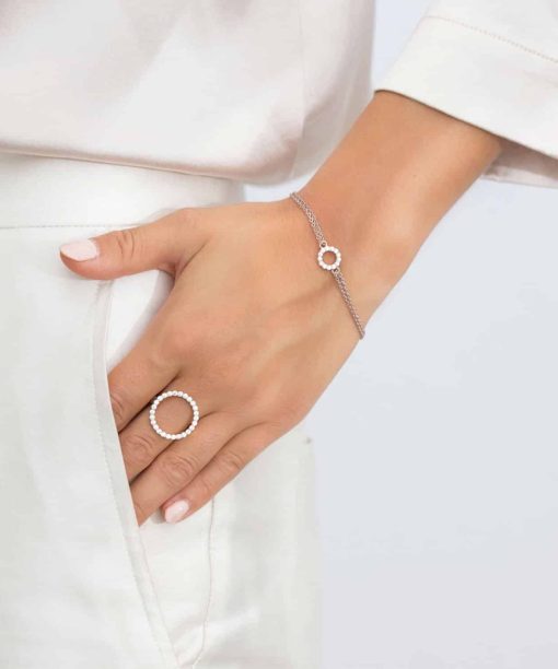 Alternative view of Sif Jakobs bracelet biella piccolo with white zirconia