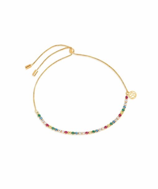 Sif Jakobs bracelet ellera tennis - 18k gold plated with multicoloured zirconia