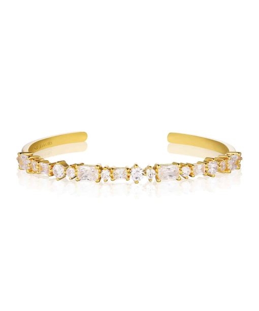 Sif Jakobs Bangle Ivrea - 18k Gold Plated, With White Zirconia