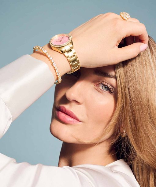 Alternative view of Sif Jakobs Bangle Ivrea - 18k Gold Plated, With White Zirconia