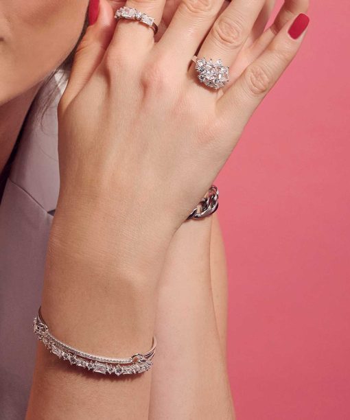 Alternative view of Sif Jakobs Bangle Ivrea - With White Zirconia