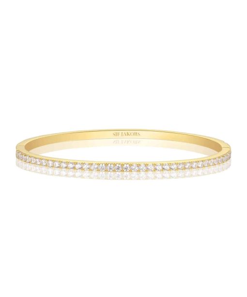 Sif Jakobs Bangle Ellisse - 18k Gold Plated, With White Zirconia