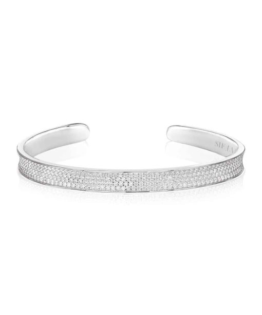 Sif Jakobs Bangle Feline Concavo - With White Zirconia