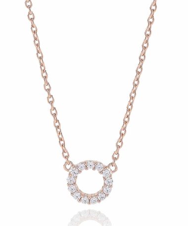 Sif Jakobs Necklace Biella Piccolo - 18k rose gold plated with white zirconia