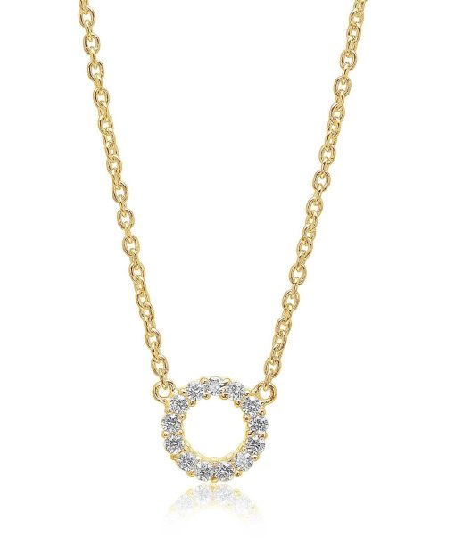 Sif Jakobs Necklace Biella Piccolo - 18k gold plated with white zirconia