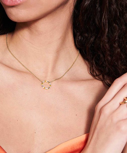 Alternative view of Sif Jakobs - Necklace Biella Grande - 18K Gold Plated with multicoloured zirconia