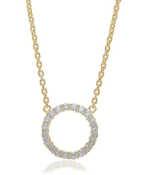 Sif Jakobs Necklace Biella Grande - 18k gold plated with white zirconia