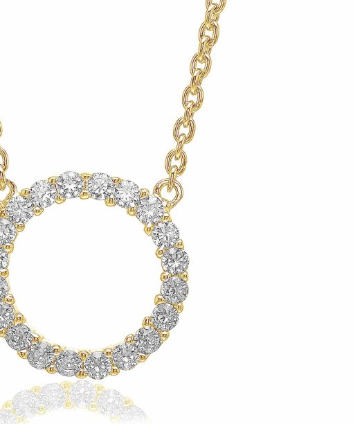 Alternative view of Sif Jakobs Necklace Biella Grande - 18k gold plated with white zirconia