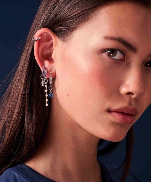 Alternative view of Sif Jakobs Hoop Charm Circolo Uno - With Blue Zirconia