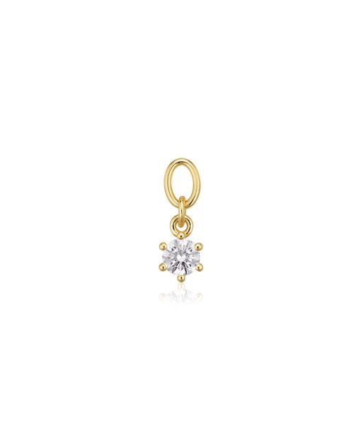 Sif Jakobs Hoop Charm Circolo Uno - 18k Gold Plated, With White Zirconia