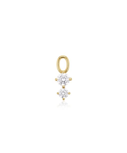 Sif Jakobs Hoop Charm Circolo Due - 18k Gold Plated, With White Zirconia