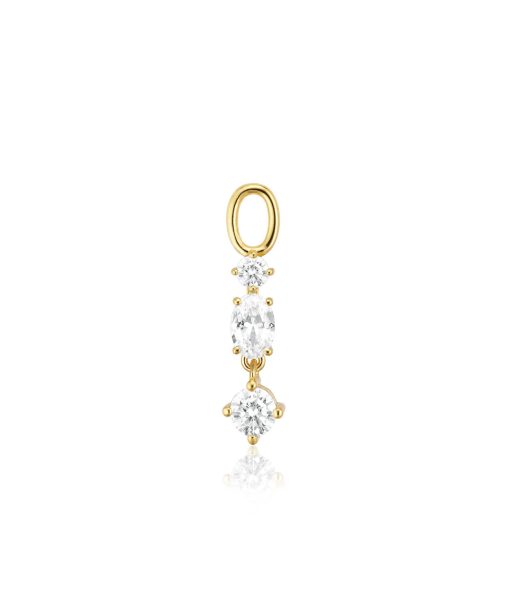 Sif Jakobs Hoop Charm Pendolo Tre - 18k Gold Plated, With White Zirconia