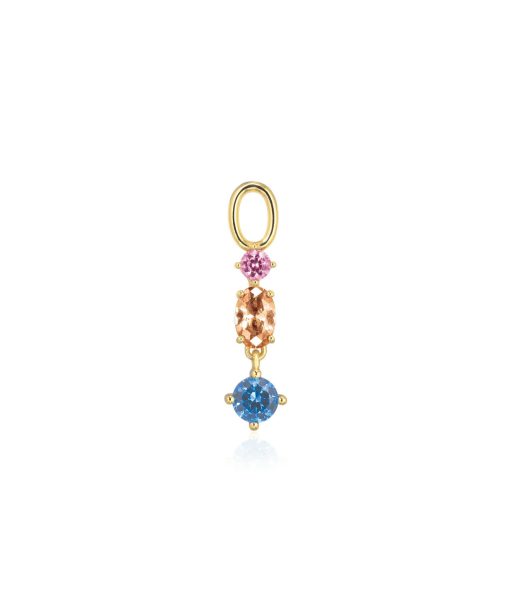 Sif Jakobs Hoop Charm Pendolo Tre - 18k Gold Plated, With Multicoloured Zirconia