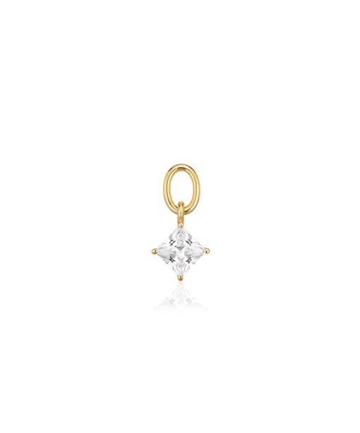 Sif Jakobs Hoop Charm Lati Quattro - 18k Gold Plated, With White Zirconia