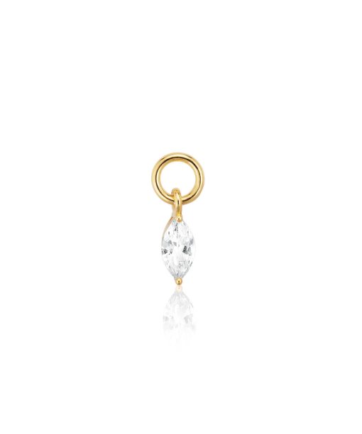 Sif Jakobs Hoop Charm Occhio - 18k Gold Plated, With White Zirconia