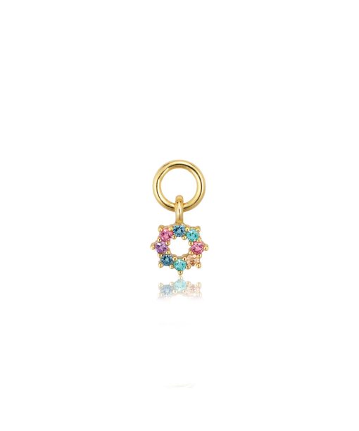 Sif Jakobs Hoop Charm Sole - 18k Gold Plated, With Multicoloured Zirconia