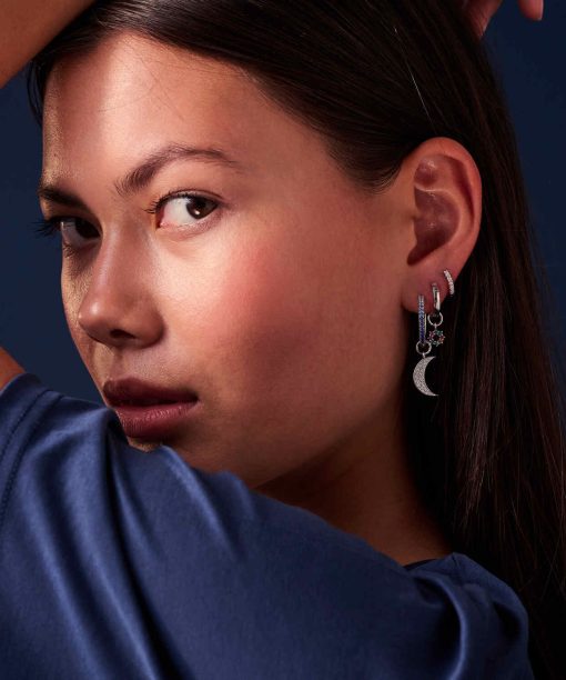 Alternative view of Sif Jakobs Hoop Charm Sole - With Multicoloured Zirconia