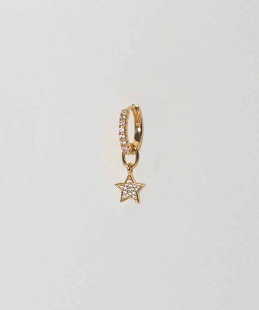 Alternative view of Sif Jakobs Hoop Charm Stella - 18k Gold Plated, With White Zirconia