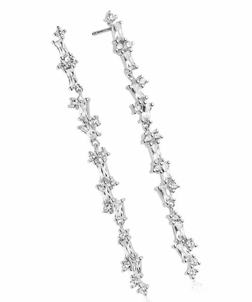 Alternative view of Sif Jakobs Earrings Antella lungo with white zirconia