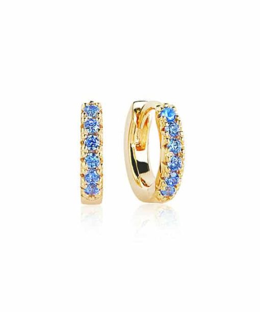 Sif Jakobs - Earrings Ellera Piccolo - 18K Gold Plated With Blue Zirconia