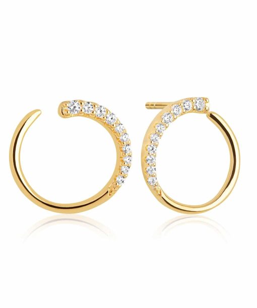 Sif Jakobs Earrings Portofino with white zirconia - 18k gold plated