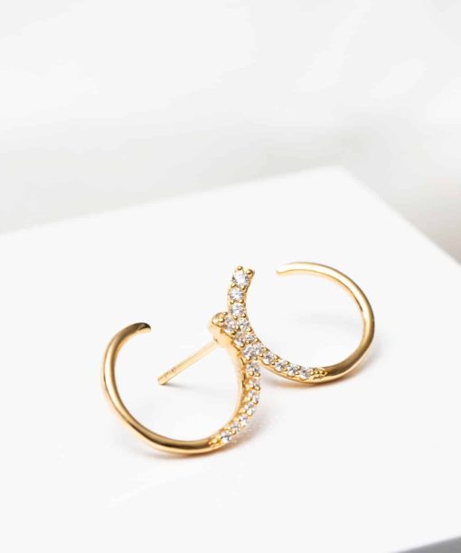 Alternative view of Sif Jakobs Earrings Portofino with white zirconia - 18k gold plated