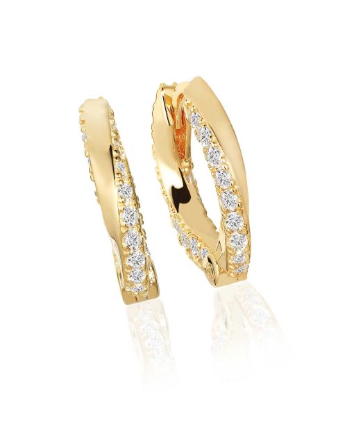 Alternative view of Sif Jakobs Earrings Ferrara medio with white zirconia - 18k gold plated