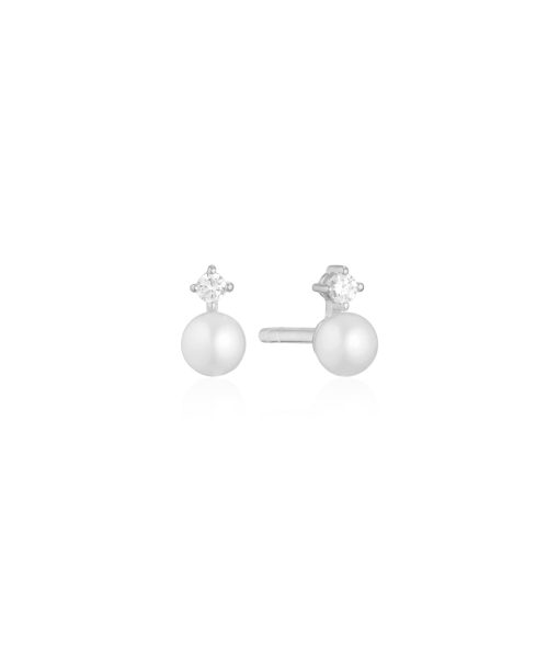 Sif Jakobs - Earrings Adria Uno Piccolo - with white zirconia and freshwater pearl