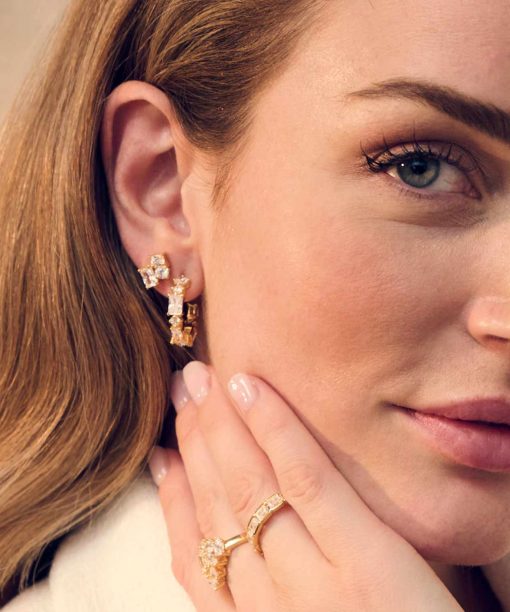 Alternative view of Sif Jakobs Earrings Ivrea Tre - 18k Gold Plated, With White Zirconia